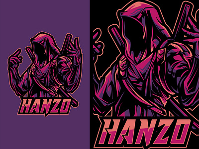 Hanzo logo Esport assasin esport illustration logo vector