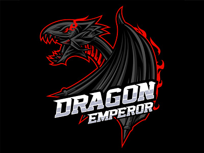 Black Dragon design esport illustration logo t shirt vector