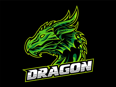 Green Dragon design esport illustration logo t shirt vector