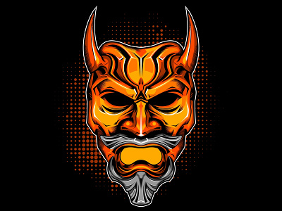 Golden Mask demonic design golden illustration majestic mask printing screen print t shirt tattoo tee vector