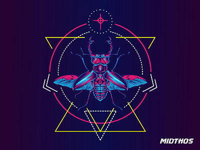 Beetle Geometric demonic design geometric illustration insect majestic printing screen print t shirt tattoo vector