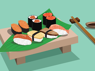 My First Shot - Sushi adobeillustrator illustration japanese food sushi