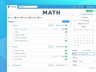 e-learning platform in progress