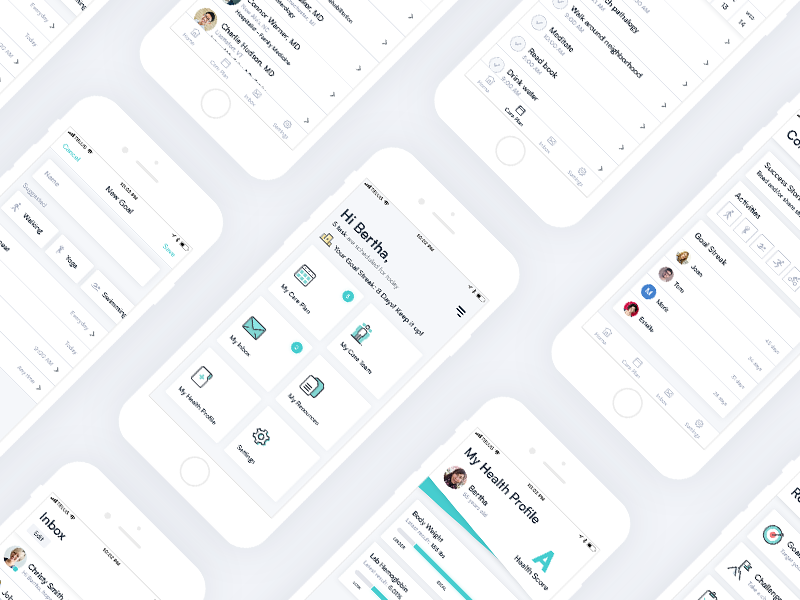 Healthcare App Design app app design iphone ui ux healthcare health teal flat clean