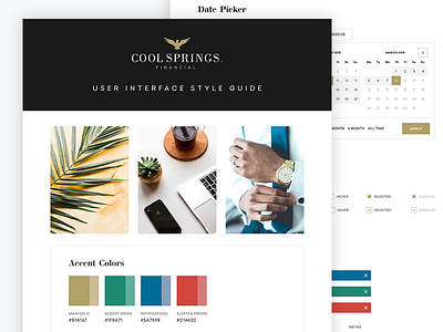 Style Guide - Financial Services app branding design gold graphic design ipad luxury style style guide ui web website