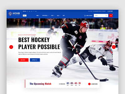 Honb Hockey Club Header Exploration athle awesomelanding page design baseball fitness gym hockey club illustration landing page practice responsive sport sportspress spring webdesign wordpress