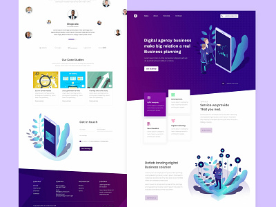 Digital agency landing page awesomelanding page design best design2019 illustration landing page ui uidesign uxdesign