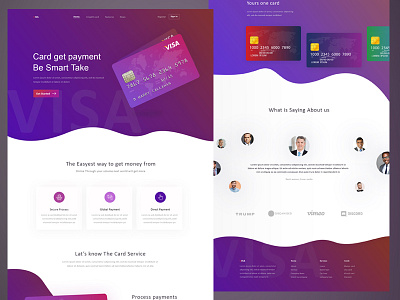 Landing Page - Debit Card 2019 2019trand awesomelanding page design debit card landing page ui ui trend visacard webui