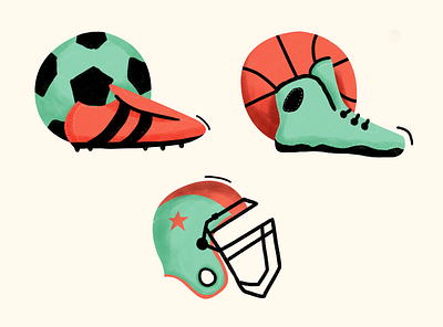 Spot Illustration for Article "Most Popular sport in America" editorial illustration spot illustration