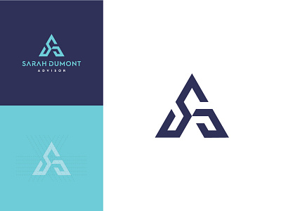 Sarah Dumont Adviser flat initials logo minimal monogram sd triangle