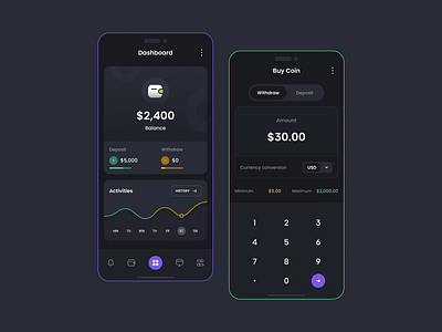 Mobile App - Wallet app banking design payment ui wallet