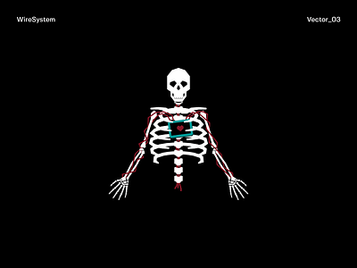 WireSystem - Full body vector ai artificial black blue clean design illustration illustrator minimal reb ribcage robot shirt skeleton skull tshirt white wiresystem