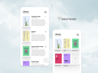 Babel Reader App UI WHITE