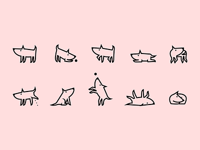 Dog's life – icon set dog icon set iconography icons illustration simple