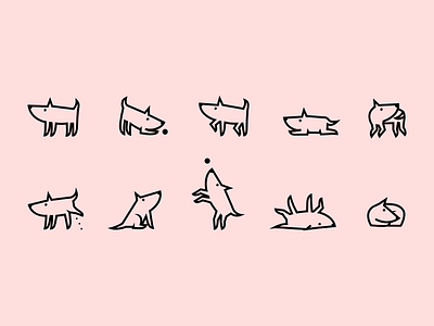 Dog's life – icon set