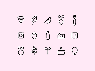 Wypiekarnia – icon set bakery cake food icon icon set linear pink vector