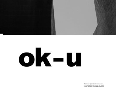 ok-u arial black minimal monochrome poster