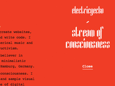 Stream of Consciousness courier minimal red tumblr typography