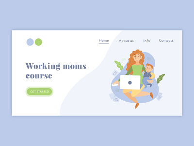 Working moms course landing page illustration