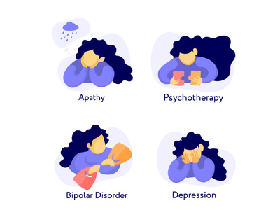 Mental health illustrations set by Natalia Savina on Dribbble