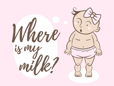 baby illustration baby branding concept concept art cute cute illustration design hand drawn illustration infant kid lettering milk people pink style typography ui vector