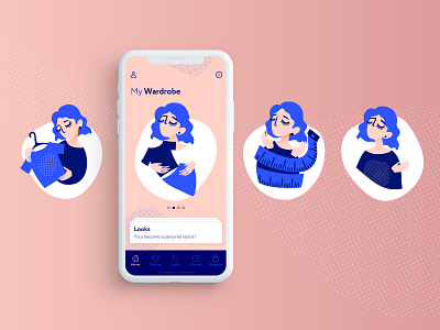 Illustration for Wardrobe app app concept concept art cute illustration design flat iphone people ui ux ux ui design vector