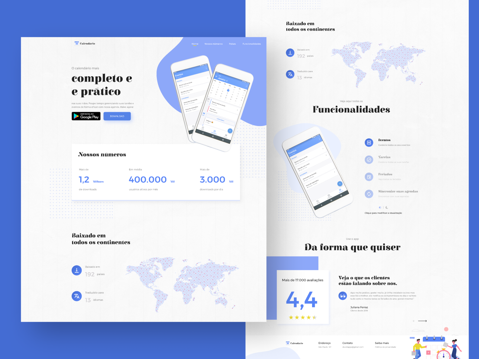 Landing Page Calendar by Amanda de Marco on Dribbble