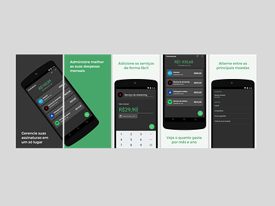 Subscriptions App android aplicativo app assinaturas dark design subscriptions ui ux