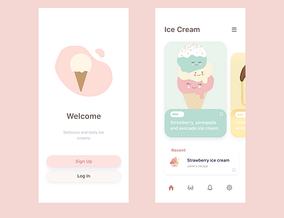 Ice Cream- app android aplicativo app design illustration ui ux