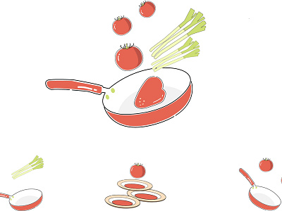 Pattern 2 cook food illustator vector