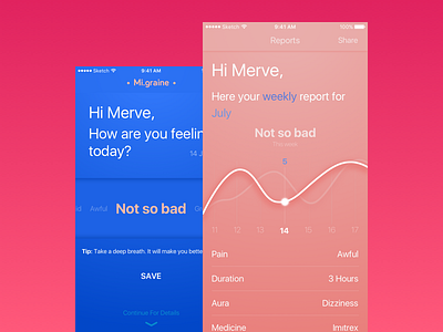 Migraine app health migraine tracker ui ux