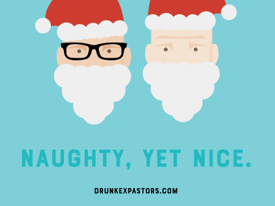 Drunk Ex-Pastors Christmas illustration podcast