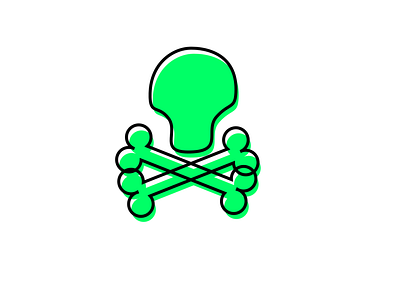 Skull and Cross Bones design flat icon illustration logo vector