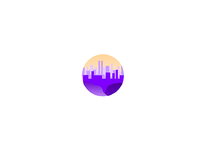 Snapshot 4 branding city cityscape debut design flat hills icon illustration landscape logo orange sunset vector