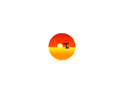 Snapshot 7 debut design flat icon illustration island landscape logo orange palmtree sea sun sunset tropical vector