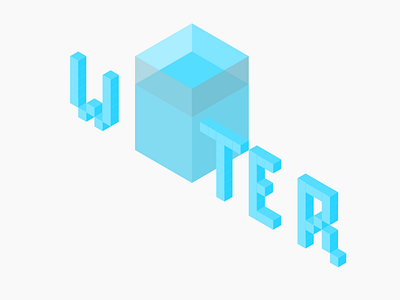 Water blue design illustration isometric isometric design logo opacity typography vector