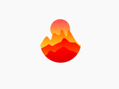Fire Sun design hills illustration landscape orange sunset vector