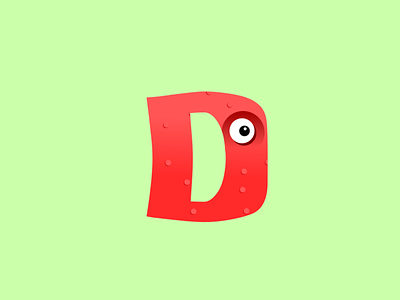 D for Dinosaur design icon illustration logo typography vector