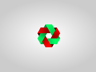 Twist branding design flat gradient green icon illustration logo opposite recycle red vector