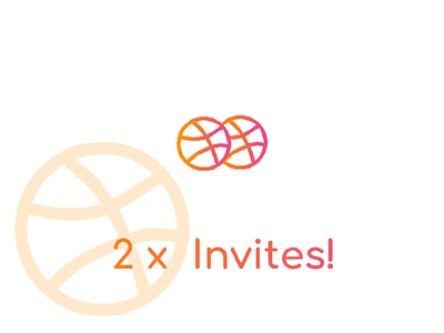 2 Invites 2 invites design draft dribbble dribbble ball flat illustration invites logo prospects vector