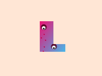 L design eye eyes flat gradient icon illustration logo typography vector
