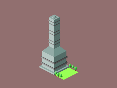 Tower Repost building design flat illustration isometric vector