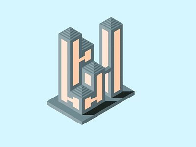 Crypto Tower 2 building design illustration isometric isometric design vector