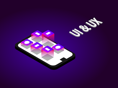 UI + UX app design illustration isometric phone ui ux vector