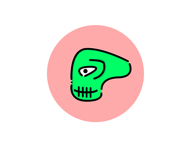 Alien Skull design flat icon illustration logo vector