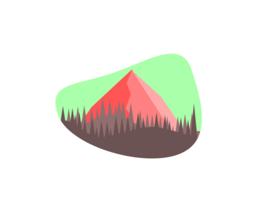 Red Mountain design hills illustration landscape trees vector