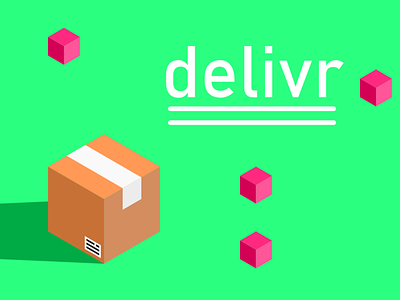 Delivr app box branding design flat icon illustration isometric logo parcel pink typography ui ux vector