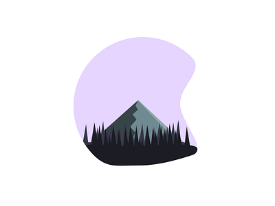 Purple Mountain design flat hills illustration landscape logo vector