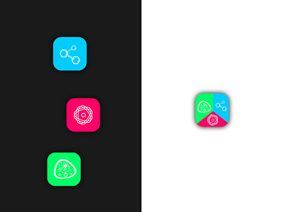 Science App Icons app branding concept concept app design flat icon illustration logo science trio ui ux vector
