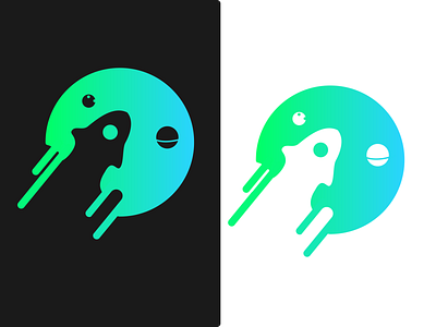 Negative Space Rocket blue boost design flat gradient green icon illustration logo moon negative negative space planet planets saturn space vector window